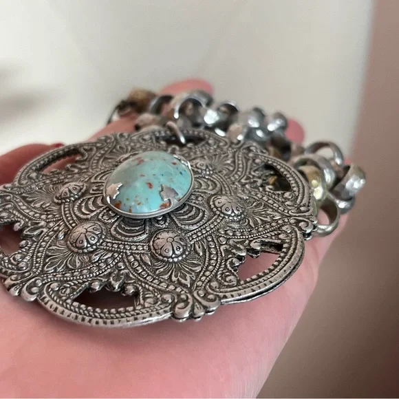 Vintage Antique Art deco Victorian Festival Silver Goth Medieval Goth necklace - Picture 6 of 16